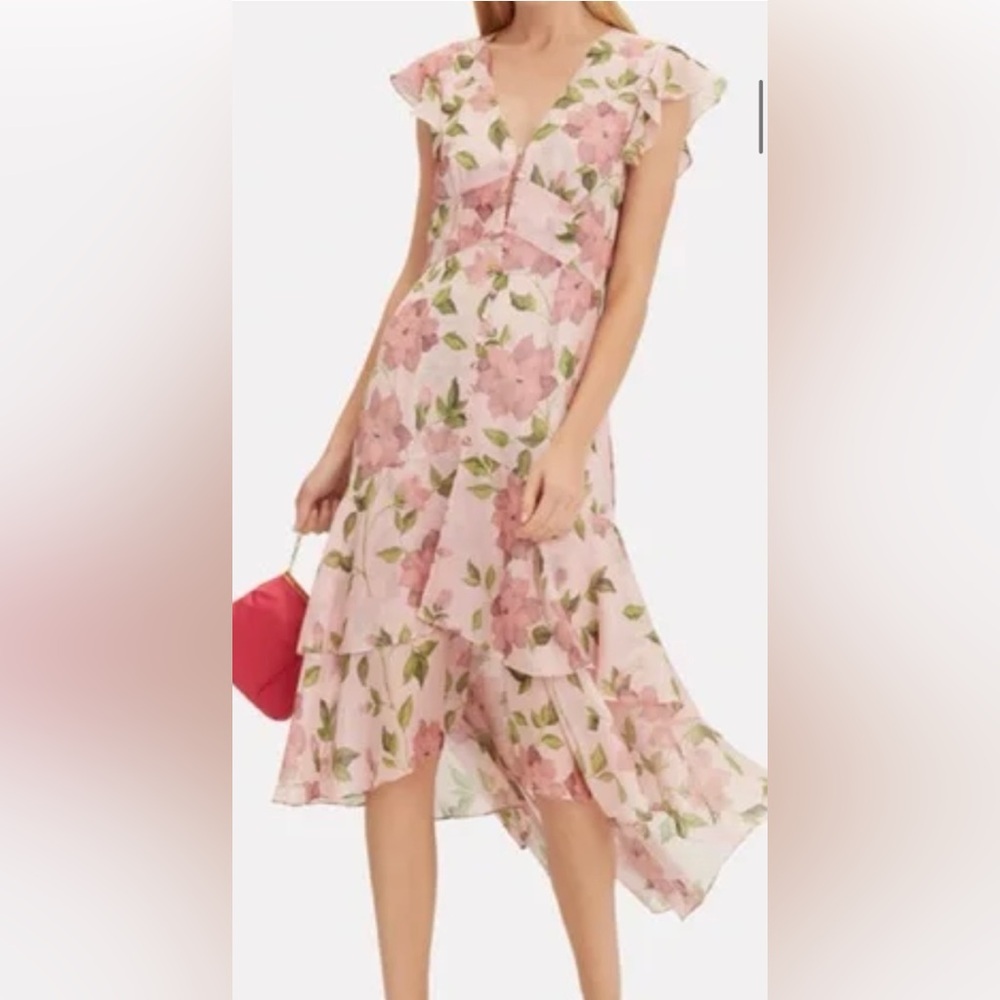 Intermix Floral Printed Silk Dress